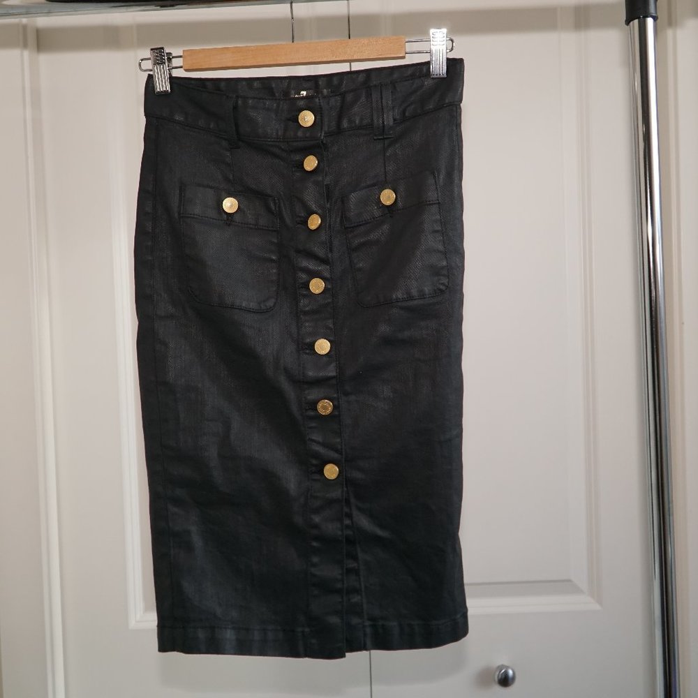 NWOT 7 for all mankind  coated denim skirt